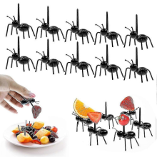 2 Box of 24pcs12/24/36pcs Fruit Fork Ant Toothpicks Children Dessert Fork, Reusable Ant Food Pick For Snack Cake