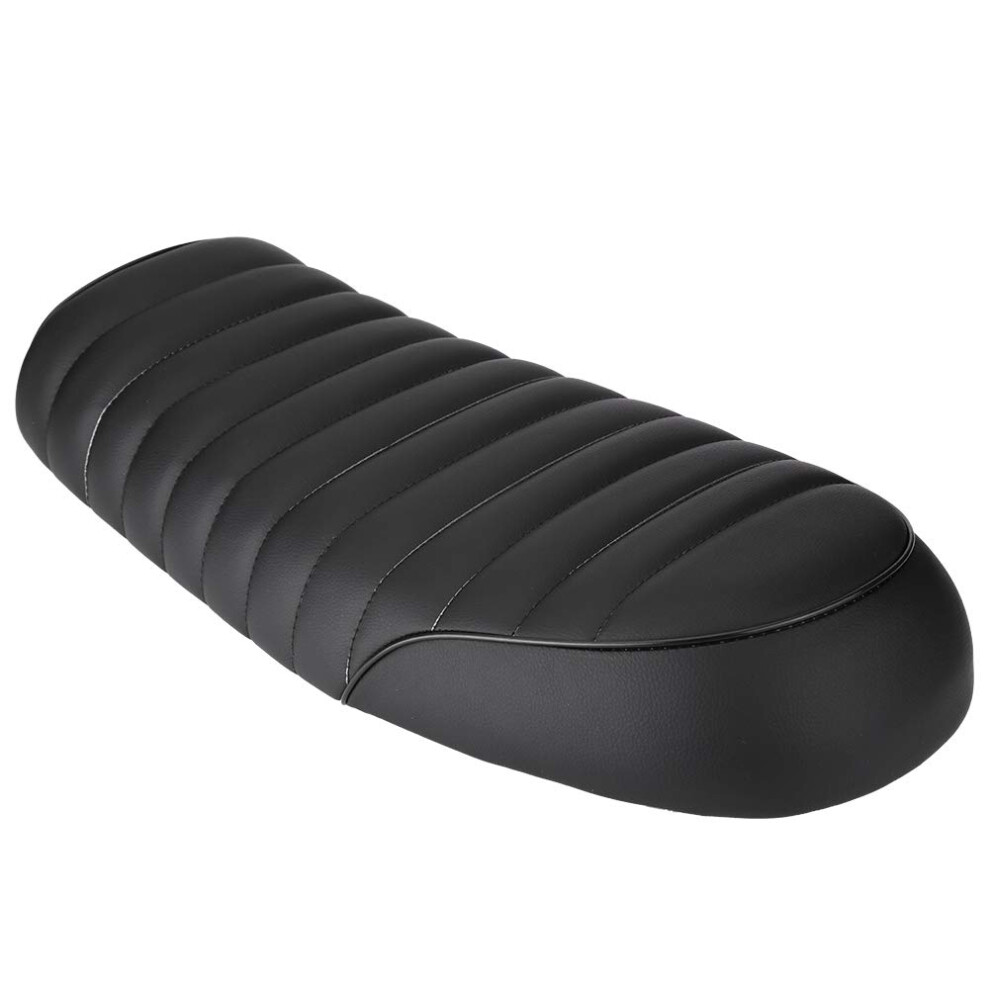 Vintage Pu Leather Cafe Racer Motorcycle Seat Waterproof Flat Saddle For Cg125 Gn Cb400ss 9382693229076
