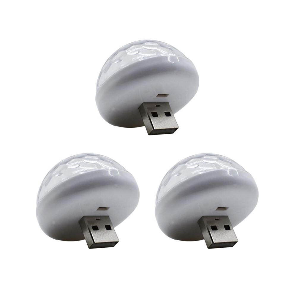 3X Multi-Color Usb Led Car Interior Ing Lamp Atmosphere Neon Lamps Sound Sensor Dj Light 6032609107266