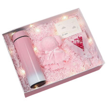 Mother's Day Gift Set Bear Theme Basket with Flower Card Insulated Mug Towel for Women Birthday