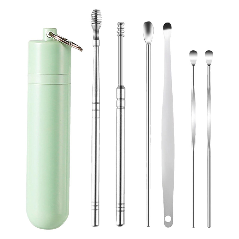 Ear Cleaning Kit  Stainless Steel Ear Wax Removal Tool, Safe Ear Pick Set, Green