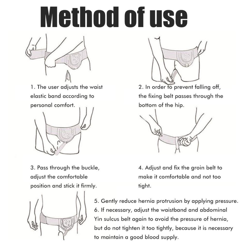 Unisex Groin Hernia Belt One Side Support Adjustable Waist with Removable Pads