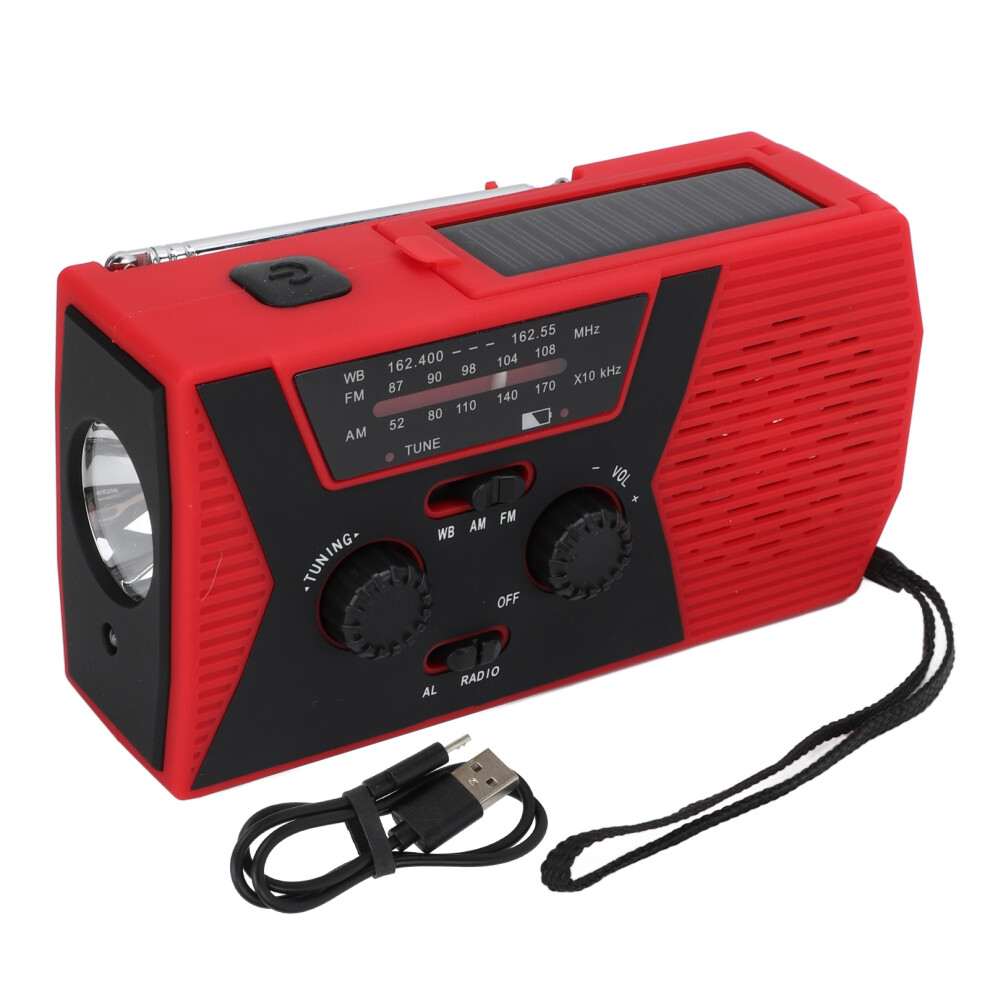 Portable Survival Radio With Noaa Alert, Emergency Weather Radio Solar Hand Crank Charging Am Fm Shortwave Radio Led Flashlight Earphone Jack Sos Alar 9399812051524