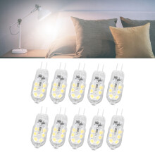 10pcs G4 LED Bulbs 12V Dimmable 2835 Bright White 2700/6500K