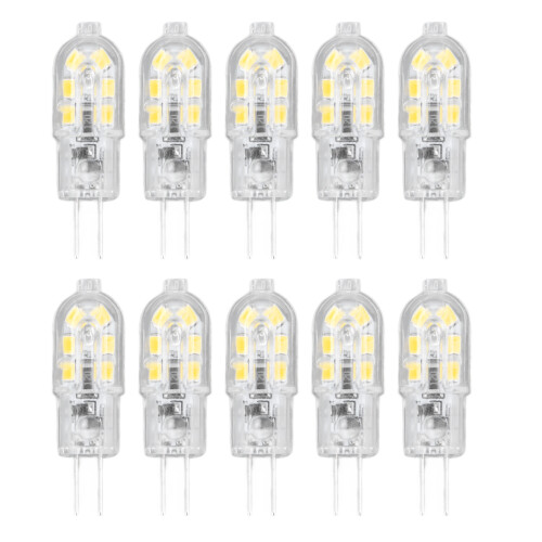 10pcs G4 LED Bulbs 12V Dimmable 2835 Bright White 2700/6500K 1
