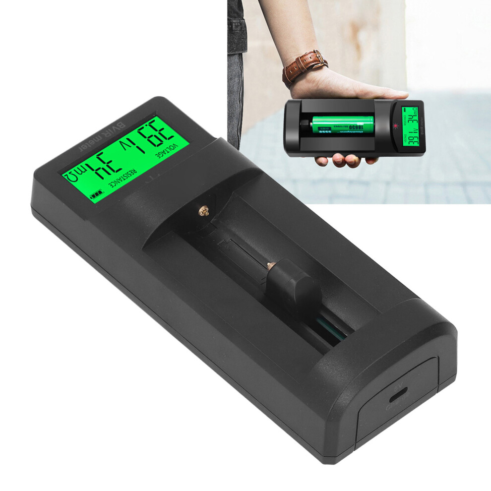 Lithium Battery Tester Lcd Resistance Meter 1000Mah Abs Powered By Built-In 18650 Battery For Battery Inspection 8721375622148