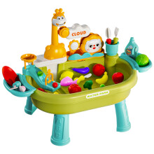 Kids Water Table with BatteryPowered Faucet, Sand Play and Fishing Game for Outdoor Toddlers
