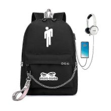 Billie Eilish Backpack For Women, 16 Inch With Usb Charging Port, Black