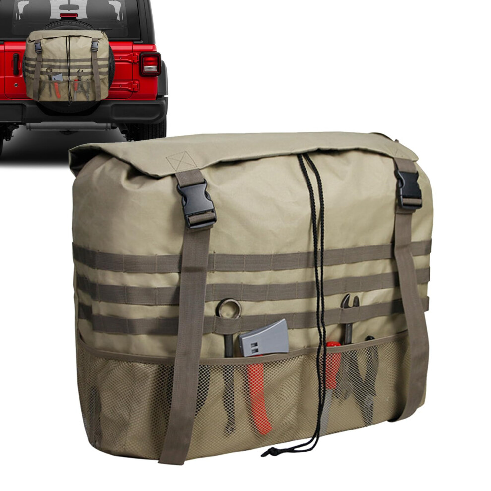 Spare Tire Trash Bag, Large Capacity Waterproof Offroad Storage For Truck Suv Camping Khaki 9382693231789