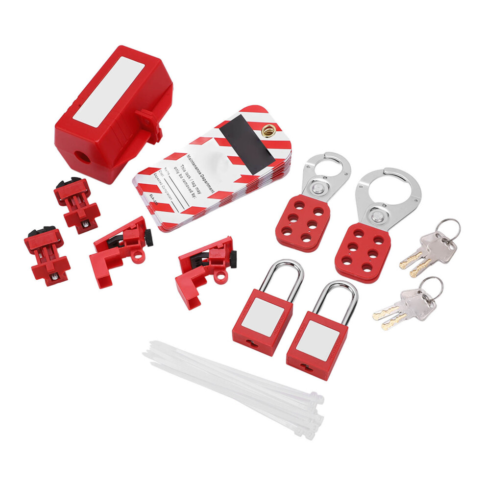 Lockout Tagout Locks Kit With Safety Hasp & Circuit Breaker Lockouts 9421375640553