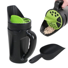 Handheld Salt and Seed Spreader 2.5L with Adjustable Flow Control for Ice Melt Garden Lawn Use