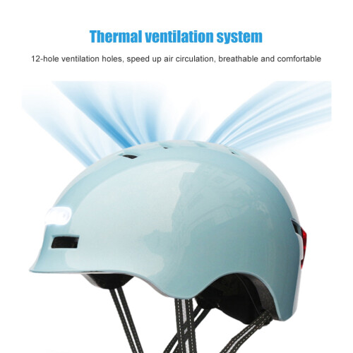 LED Bike Helmet with Light, USB Rechargeable, Adjustable, M/L