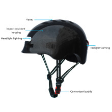 LED Bike Helmet with Light, USB Rechargeable, Adjustable, 54-61cm