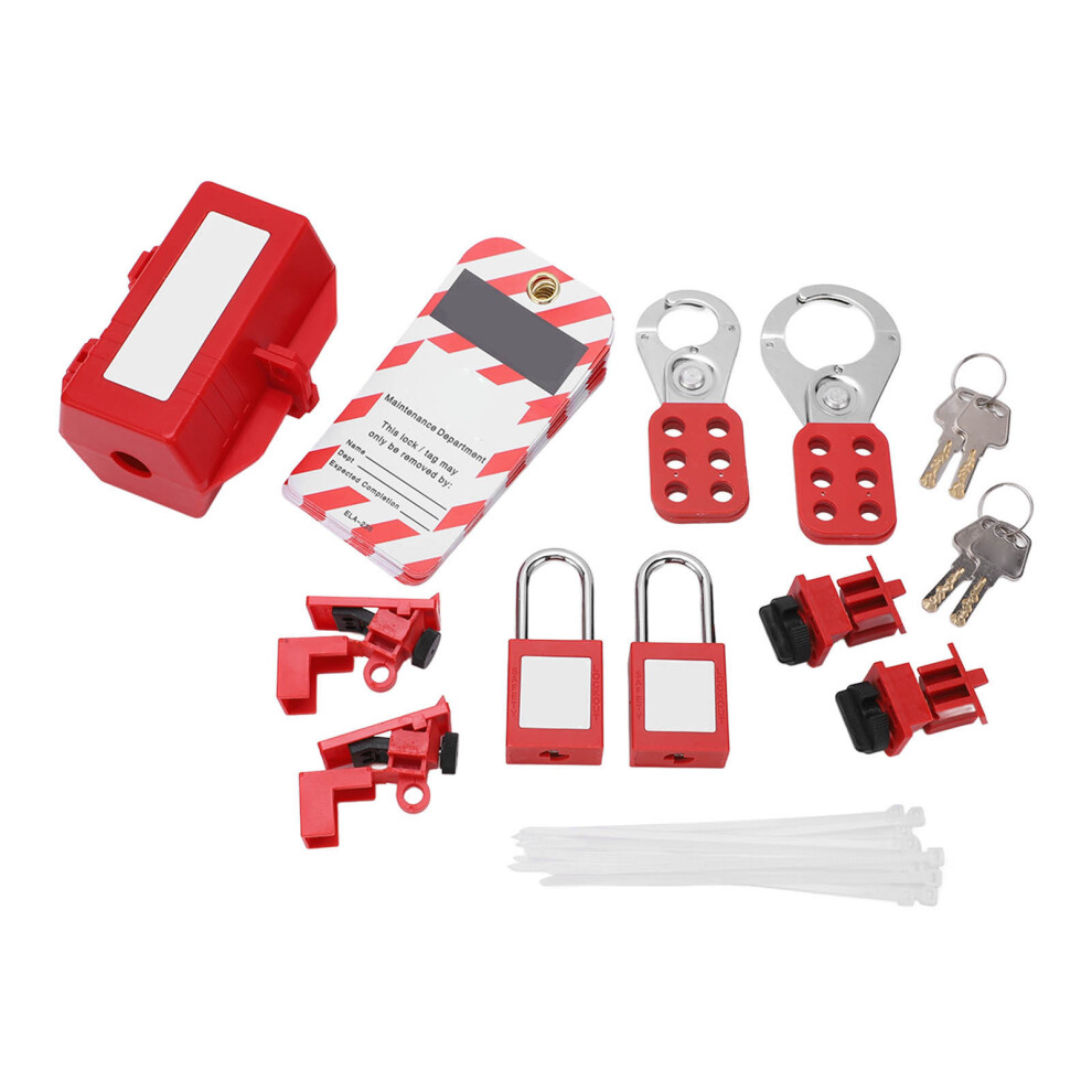 Lockout Tagout Kit With Padlocks, Hasp, Circuit Breaker Locks 8741375642908