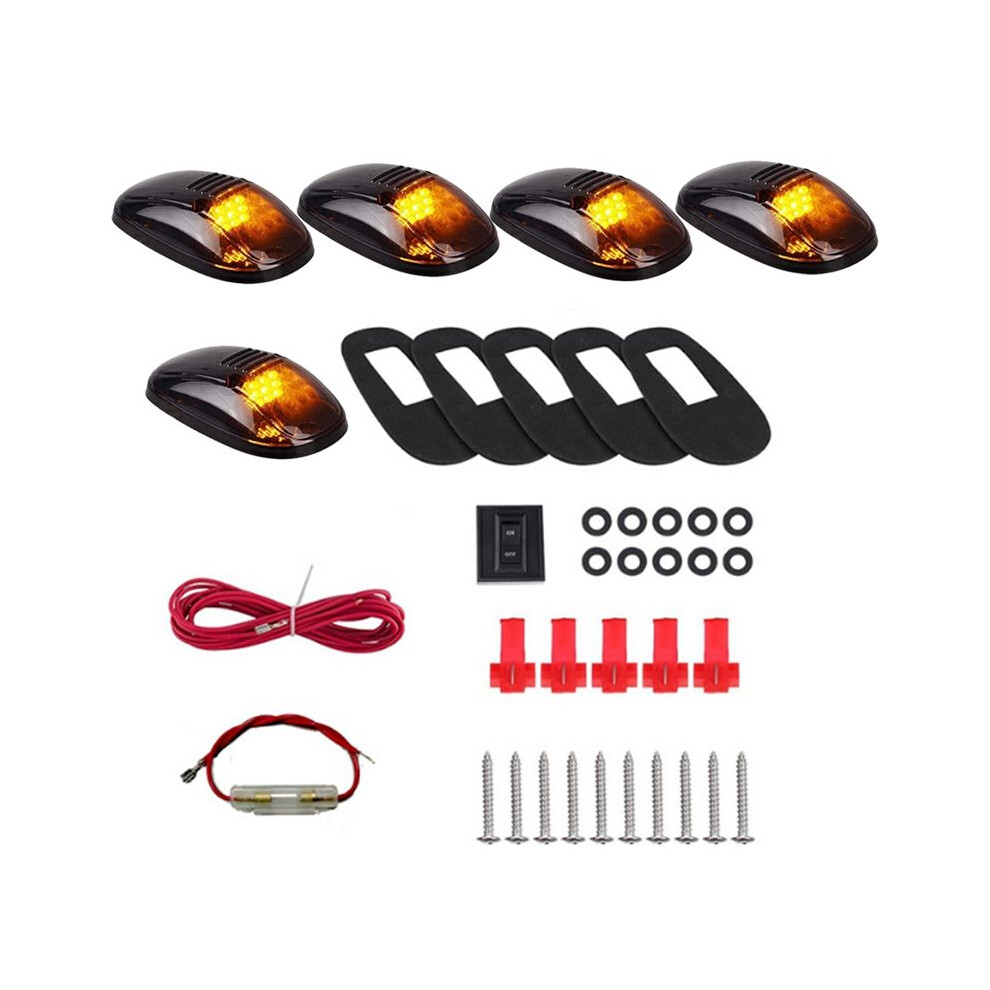 9 Led Car Cab Roof Lights For Truck Suv Led 12V Smoked Lens Lamp Car External Lights Black/Amber 6032461227737