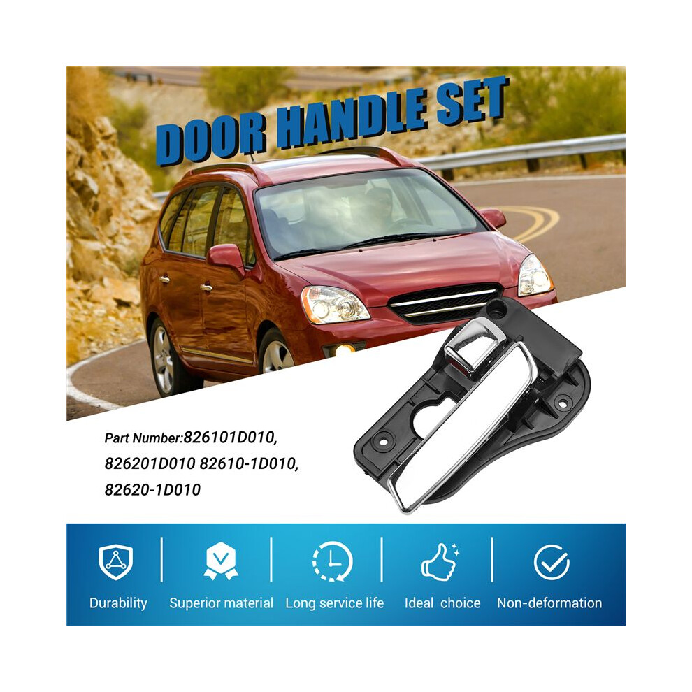 4Pcs/Set Car Inside Chrome Door Handle Set For Rondo Carens 2007-2012 82610-1D010, 82620-1D010 Light 6132455625300