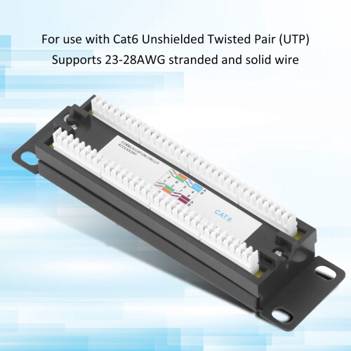 8 Ports Wall Mount UTP Patch Panel Cat6 23‑28AWG Cables Simple Installation 2