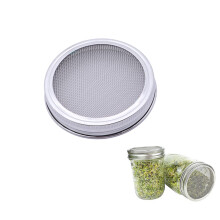 4pcs 304 Stainless Steel Sprouting Jar Lids with Removable Mesh Screens for 70mm Mason Jars