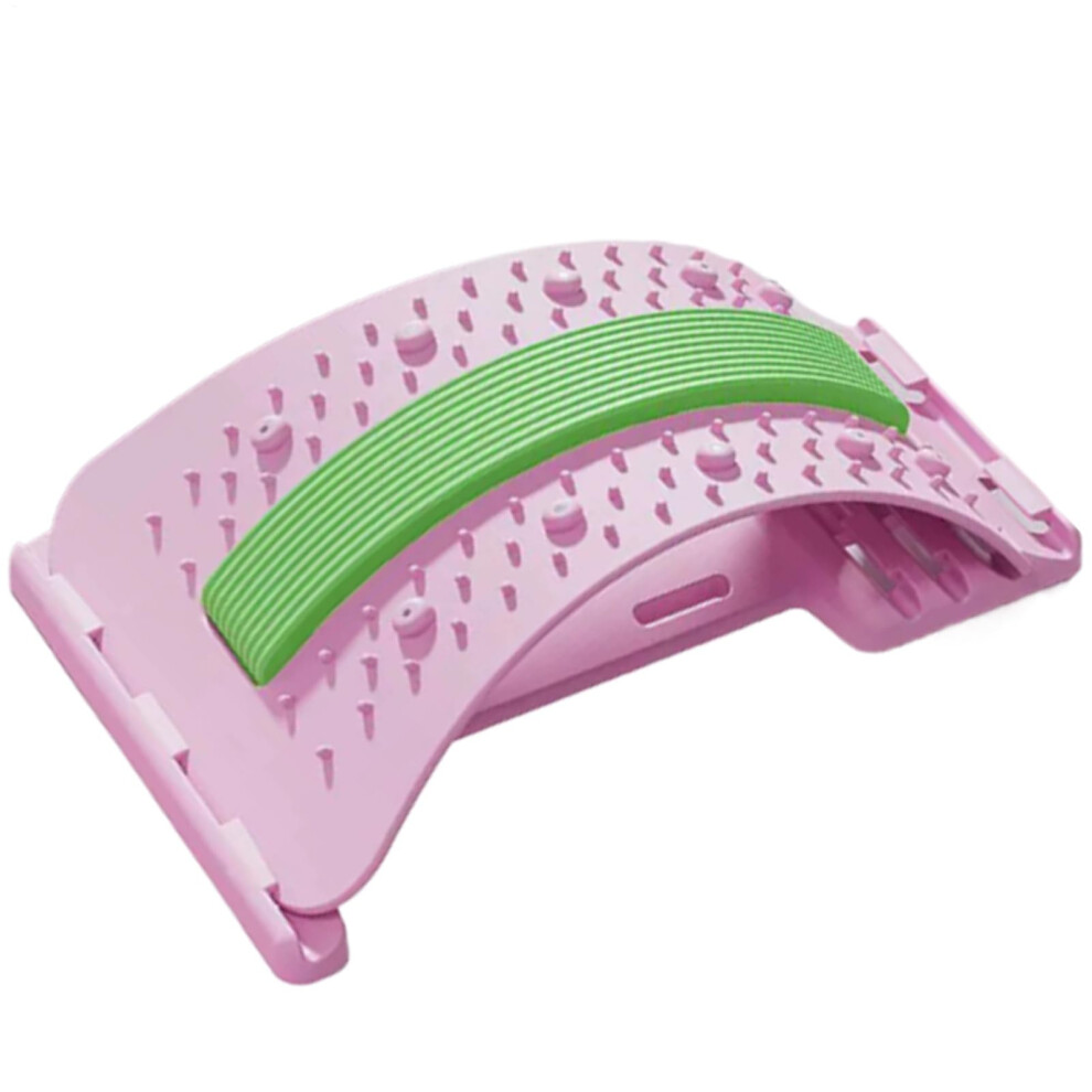 Pink Lower Back Stretcher 3Level Adjustable Back Board Stretcher Nonslip Massager For Spine Health And Muscle Recovery