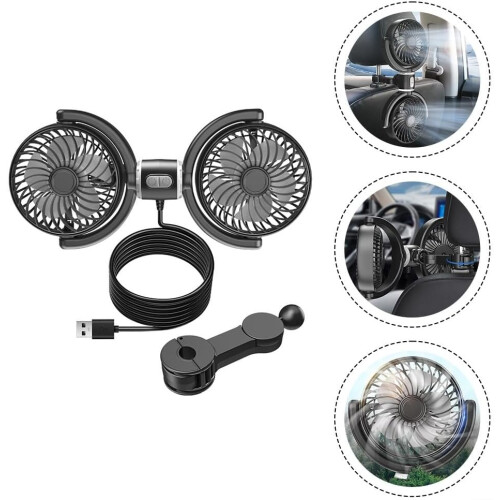 USB Car Fan Compact Design USBPowered Vehicle Fan With Three Adjustable Speed Settings Powerful Airflow 2