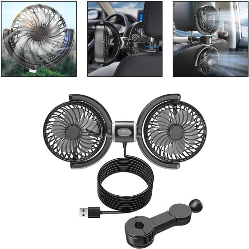 USB Car Fan Compact Design USBPowered Vehicle Fan With Three Adjustable Speed Settings Powerful Airflow 1