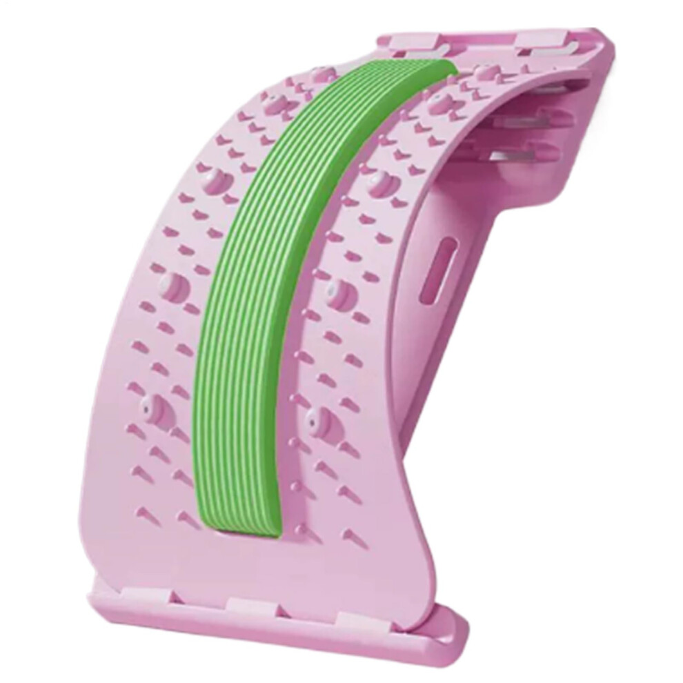 Pink Spine Comfort Back Stretcher 3Level Lower Back Massager Nonslip Lumbar Spine Corrector