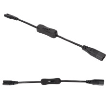 Durable IEC 320 C8 to C7 Cord 0.98ft Flame Retardant With Switch