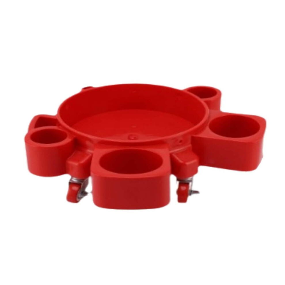Car Wash Bucket Dolly With 360 Wheels And Brake Lock, Heavy Duty Rolling Base For Auto Detailing (Red) Red 9382693235404
