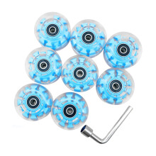 8Pcs LEDEquipped Roller Skate Wheels for Indoor Use, 32 X 58 Mm with Bearings Blue Light, Indoor Wheel Set, 32 X 58 Mm