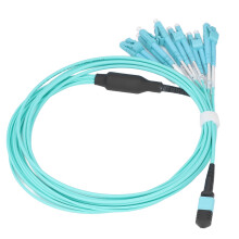 12-Kern 10Gb Multi-Mode MPO-LC Glasfaserkabel, PVC LSZH