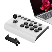 Arcade Fight Stick with Turbo and Macro Functions, Ergonomic Metal Joystick for PC and Retro Games
