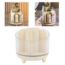 Organisateur de pinceaux de maquillage blanc crème à rotation à 360 avec grande capacité