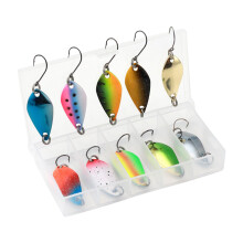 10Pcs Fishing Spoons Lures Single Hook Set, Metal Spoons Lures, Hard Bait Lures, Sequins Lures Baits