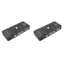 KVM Switch 4Port USB 2.0 Box, VGA SVGA Output, Keyboard Monitor Sharing for PC and Laptop