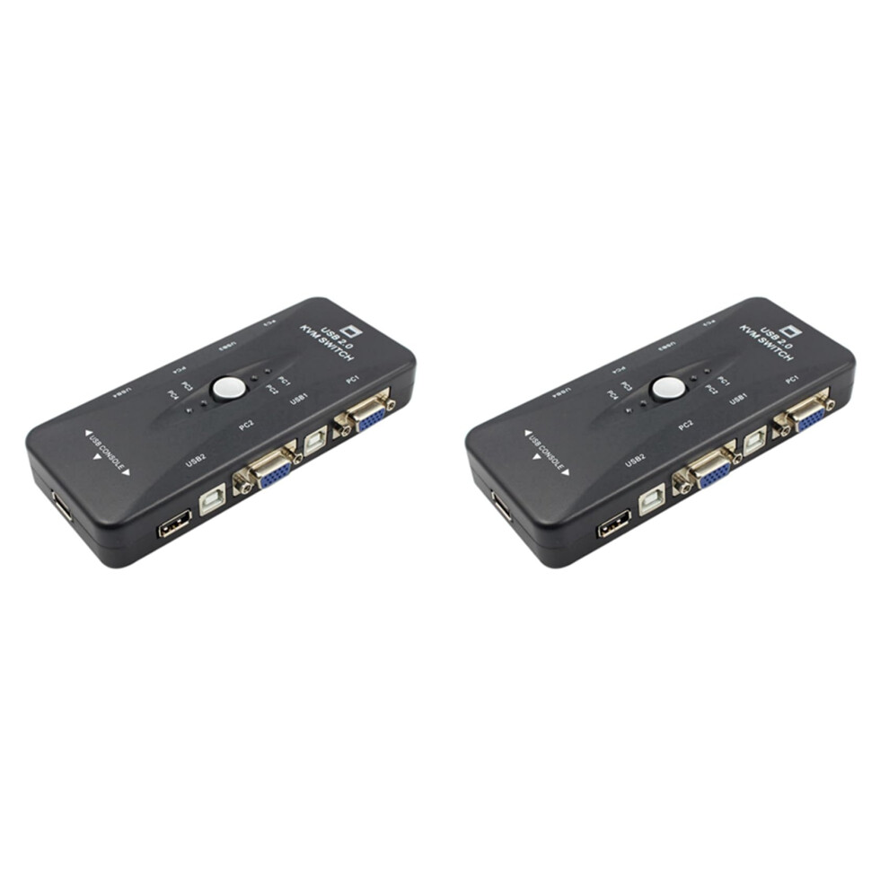 Kvm Switch 4Port Usb 2.0 Box, Vga Svga Output, Keyboard Monitor Sharing For Pc And Laptop 9347817616118