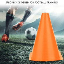 Soccer Training Cones 6pcs, 18x12.8cm Durable PP Plastic Marker Holders with Flat Square Bottom Design - Orange Football Barriers