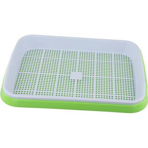Plastic Seed Sprouting Tray with Efficient Grain Sprouting, Stackable and Reusable for Microgreens (Green) 2