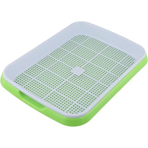 Plastic Seed Sprouting Tray with Efficient Grain Sprouting, Stackable and Reusable for Microgreens (Green) 1
