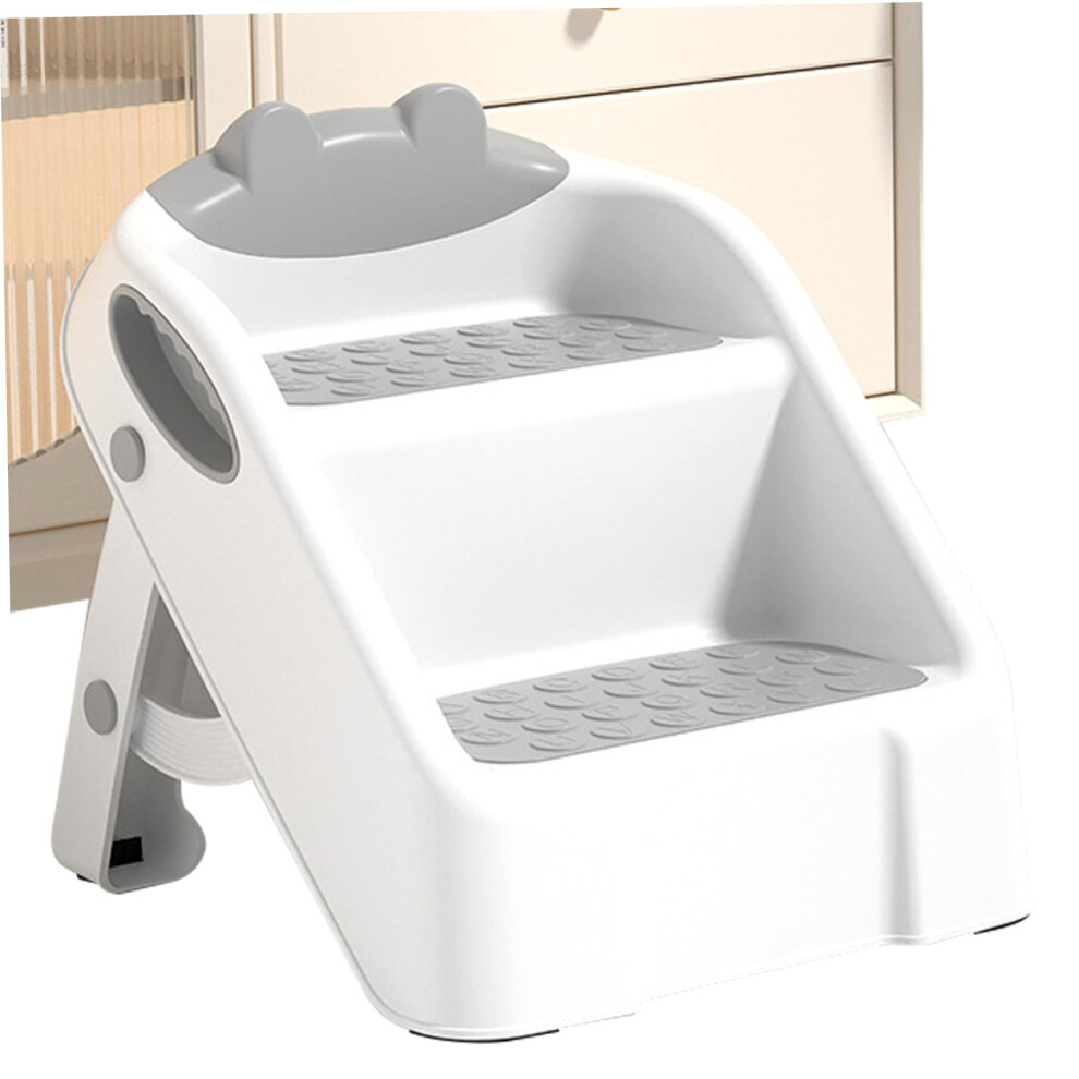 Toddler Step Stool 2Step Foldable NonSlip Potty Stool With Handrail For Bathroom Kitchen Kids Room