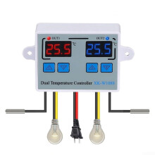 Digital Temperature Controller Dual Display Wide Range 50C to 110C Dual Relay 12V Multi Power