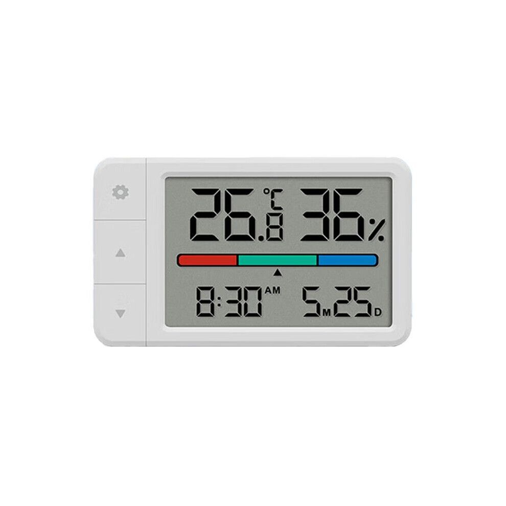 White Intelligent Thermometer Hygrometer Meter Multi Function Clock Digital Display Weather Station Sensor For Home
