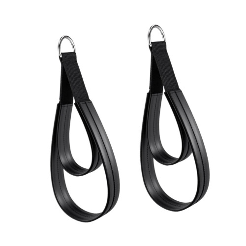 Pilates Double Loop Straps 2 Pack for Reformer Comfortable Grip DRing Straps Silver Rings Improve Dexterity