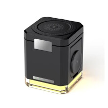 Supporto Caricabatterie Wireless Magnetico 4 In 1, Supporto Caricabatterie A Cubo Pieghevole, Stazione Dock di Ricarica Rapida, Nero