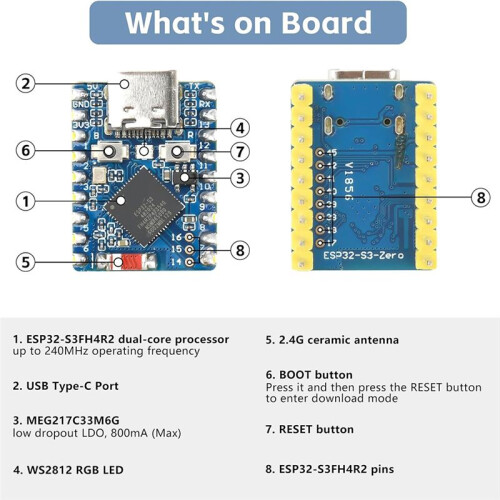 3 Stück/Los ESP32-S3 ESP32 S3 -Entwicklung, 240 MHz Lauffrequenz, Mikrocontroller-Unterstützung C/C++, MicroPython 2