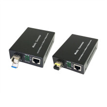 Convertidor de Medios de Fibra Gigabit SFP A RJ45, Transceptor de Fibra Monomodo LC, 10/100/1000 M