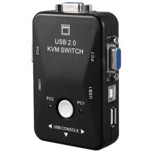USB 2.0 KVM Switch 2Port USB Switcher 1920 X 1440 VGA SVGA For Computer Sharing Monitor Keyboard