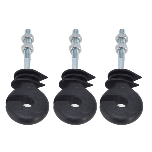 50 Pack M6 Threaded Fence Insulators for Livestock - Galvanized Steel