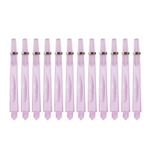 12 Pcs Clear Plastic Dart Shafts 45mm with Stem Rings for Steel and Soft Darts in Purple Color