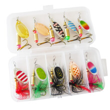 Fishing Spoons 10 Pieces Set, Metal Spoon Lures, Spinner Baits, Casting Lures, Sequins Reflective Fish Lures