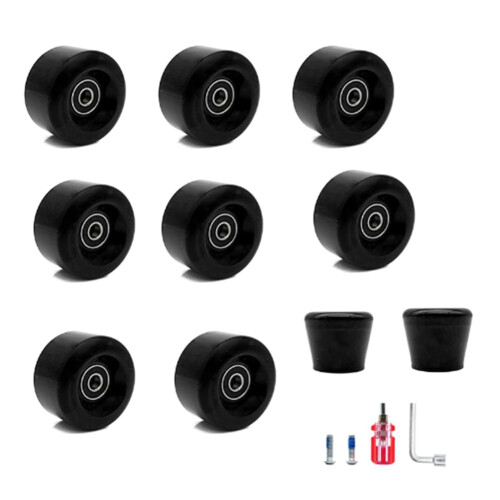 Roller Skate Wheels For Inline Skates Double Row FourWheel PU  Elastic Tire Set